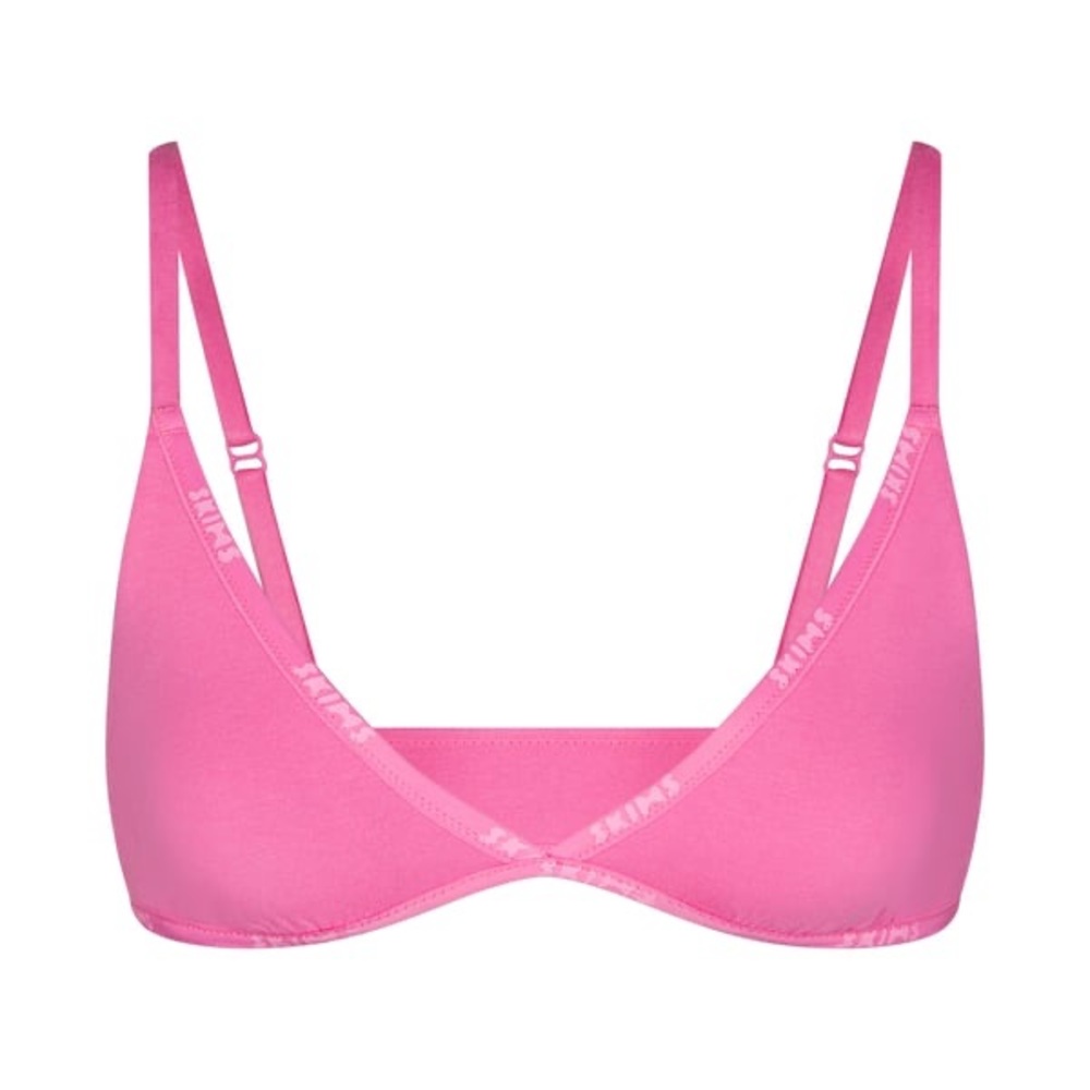 COTTON LOGO MINI TRIANGLE BRALETTE | SUGAR PINK - SUGAR PINK